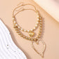 Exaggerated Hollow Big Heart Pendant Necklace – Punk CCB Ball Beads Statement Jewelry for Women & Girls c
