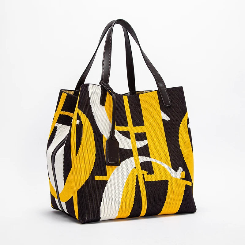 black yellow large capacity bag