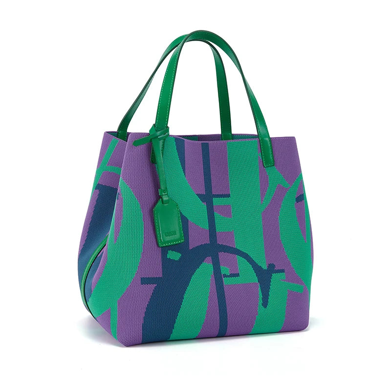 green purple large capacity bag