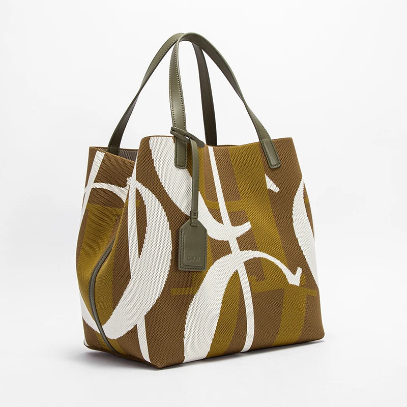 white yellow handbag