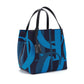 blue black handbag