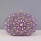 Flower Rhinestones Evening Bags purple