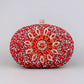Flower Rhinestones Evening Bags red