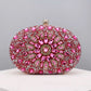 Flower Rhinestones Evening Bags pink