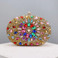 Flower Rhinestones Evening Bags gold