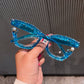 Full Diamond Oversized Blue Light Glasses