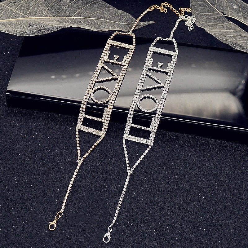 Full Rhinestone Choker Necklaces