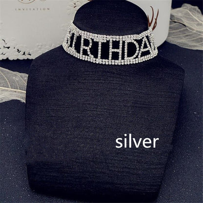 Birthday Full Rhinestone Choker Necklaces