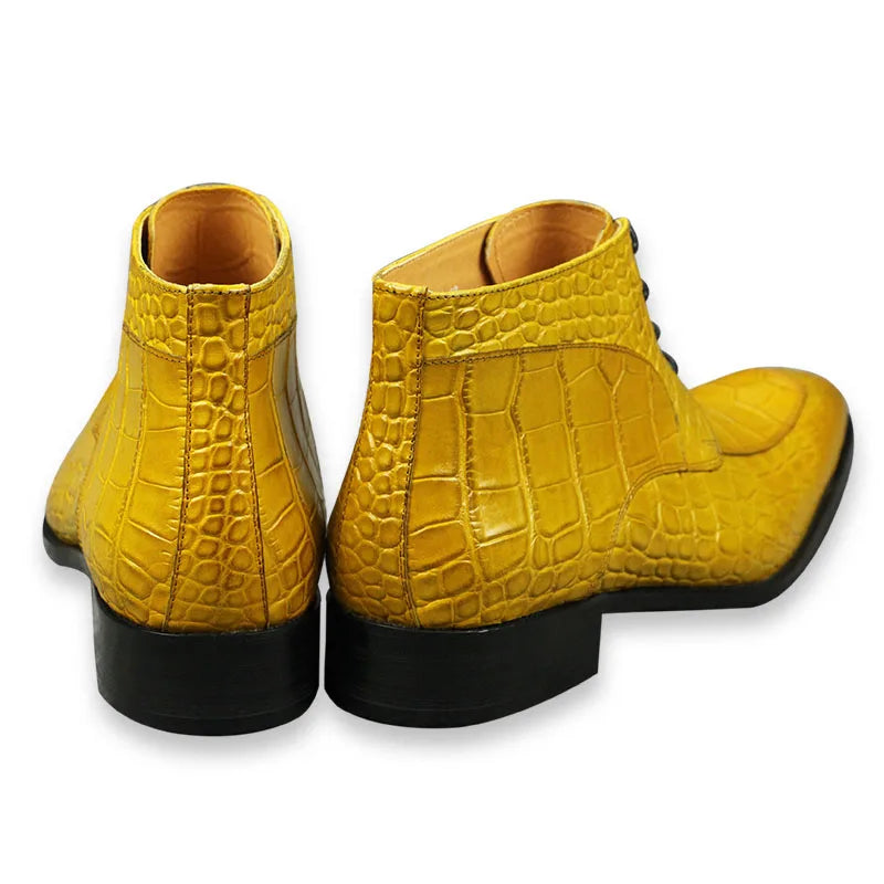 Genuine Leather Boots Lace-up Shoes