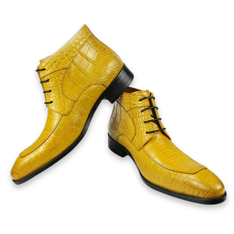 Genuine Leather Boots Lace-up Shoes