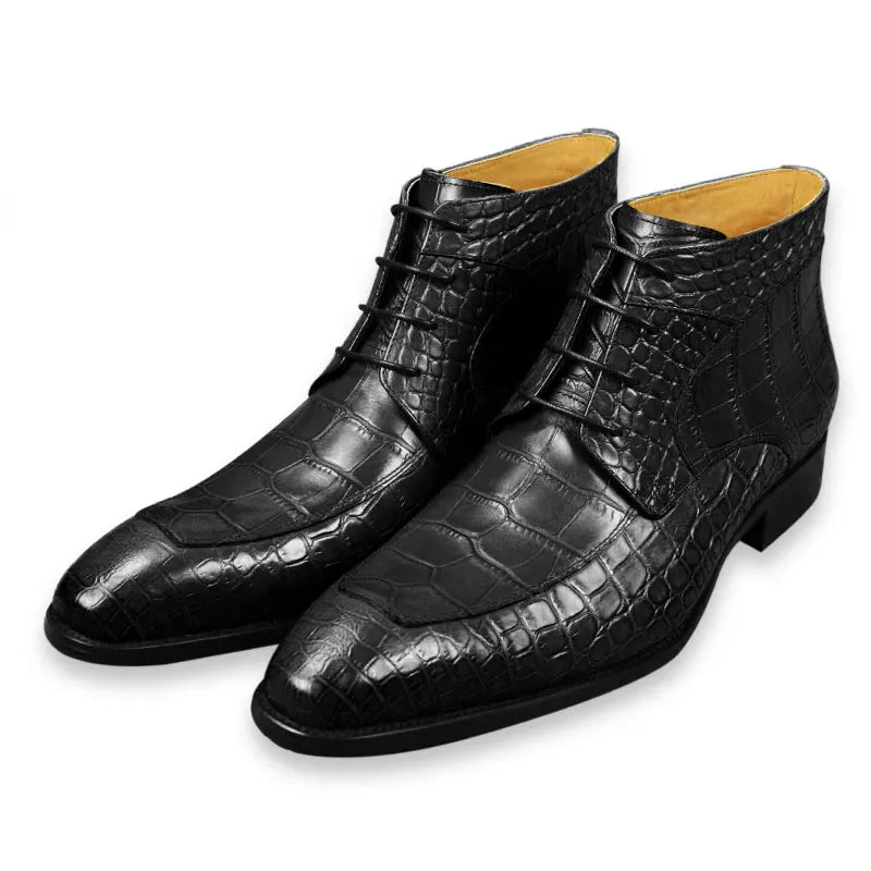 Genuine Leather Boots Lace-up Shoes