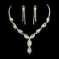 Green Geometric Designs Crystal Jewelry Sets