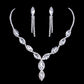 White Geometric Designs Crystal Jewelry Sets