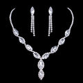 White Geometric Designs Crystal Jewelry Sets