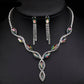 Rainbow Geometric Designs Crystal Jewelry Sets