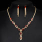 Red Geometric Designs Crystal Jewelry Sets