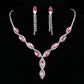 Pink Geometric Designs Crystal Jewelry Sets