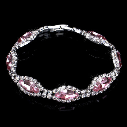 Pink Geometric Designs Crystal Jewelry Sets