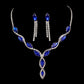 Blue Geometric Designs Crystal Jewelry Sets