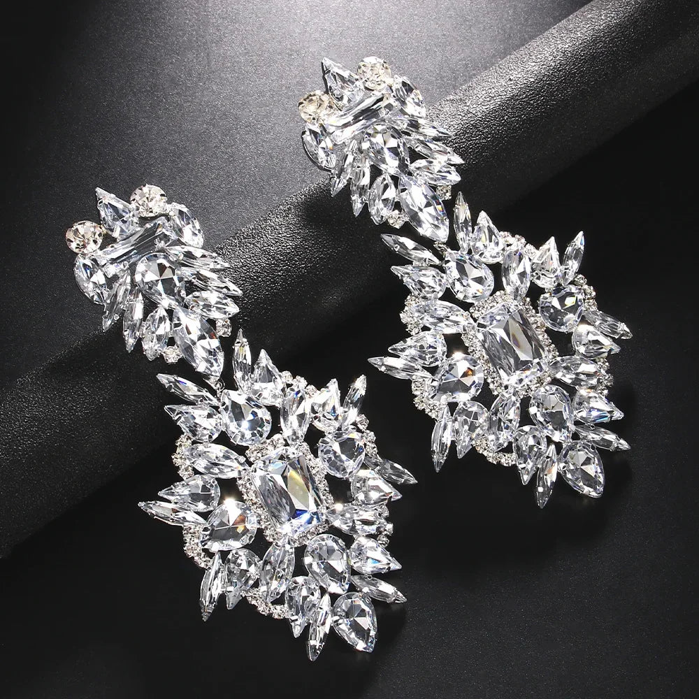 Geometric Rhinestone Earrings Dangle Jewelry Accessories