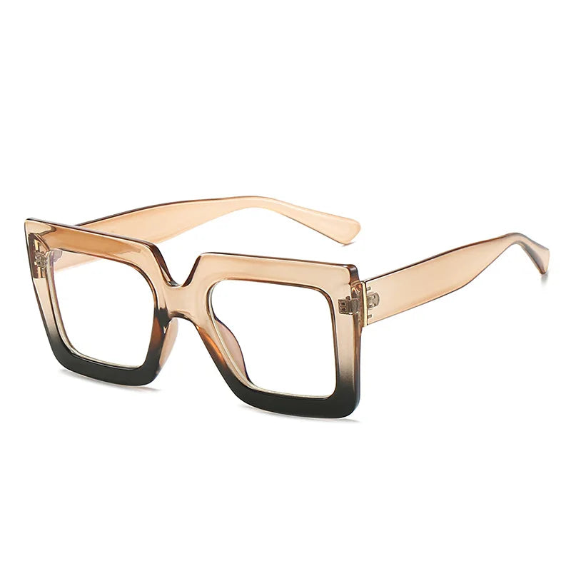 Gradients Big Oversized Square Frame Eyeglass brown black