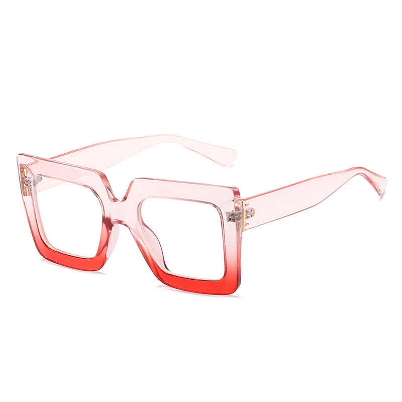 Gradients Big Oversized Square Frame Eyeglass pink red