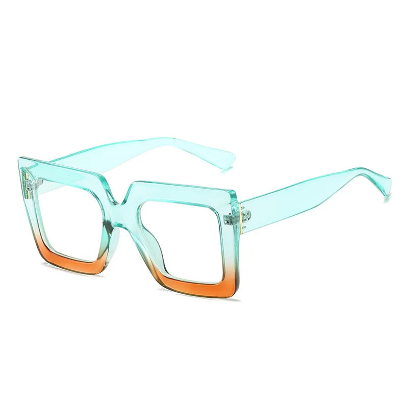 Gradients Big Oversized Square Frame Eyeglass green orange