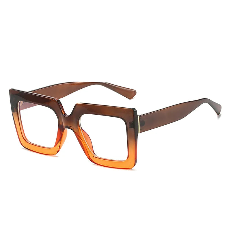 Gradients Big Oversized Square Frame Eyeglass brown orange