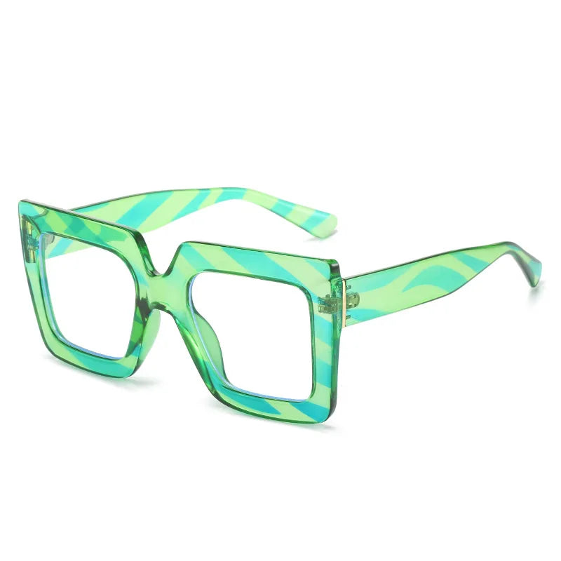 Gradients Big Oversized Square Frame Eyeglass green yellow