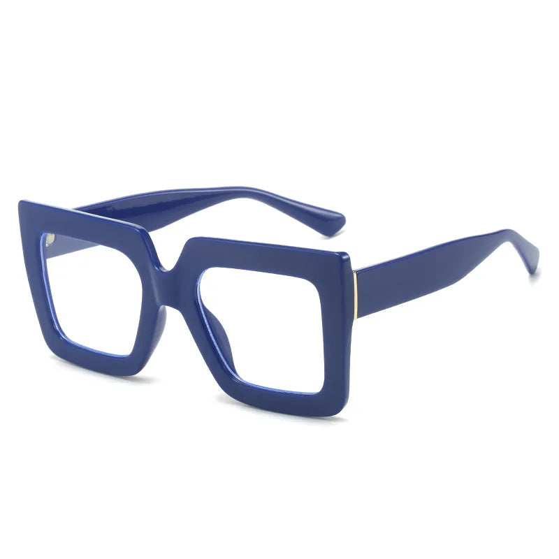 Gradients Big Oversized Square Frame Eyeglass navy blue