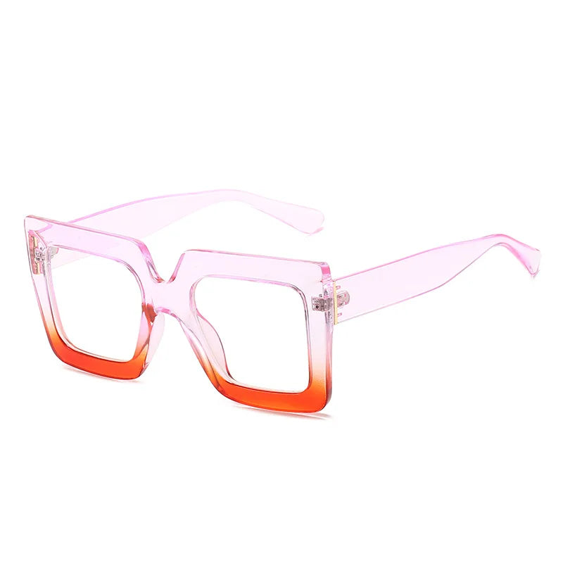 Gradients Big Oversized Square Frame Eyeglass pink orange