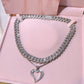 Heart Shaped Pendant Ice Necklace