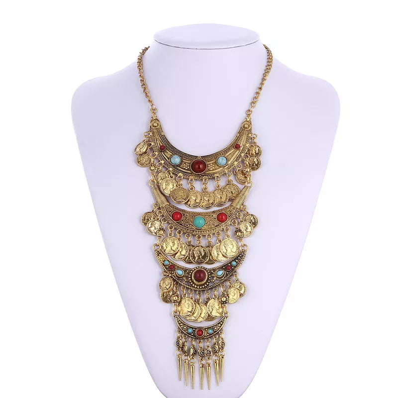 Boho Vintage Maxi Statement Necklace