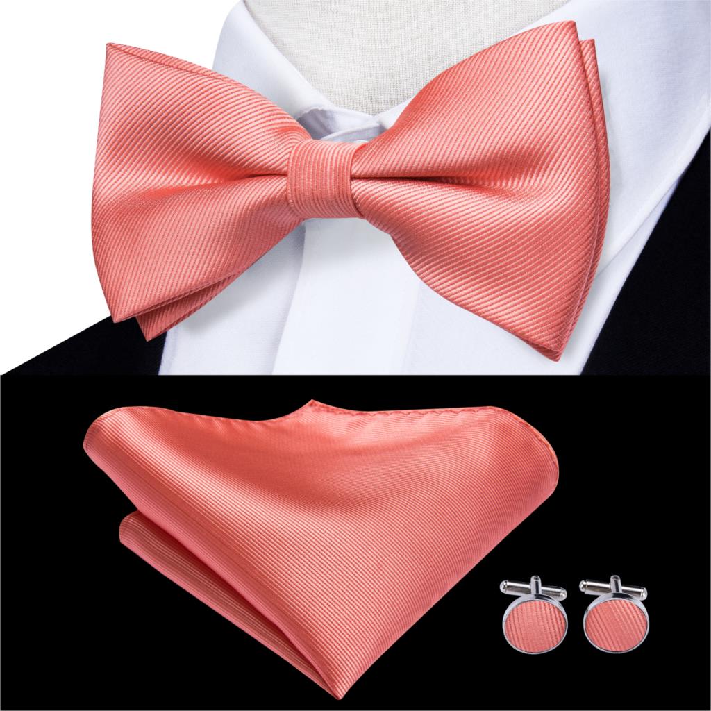 Men's Bowtie Jacquard Bow Tie Set