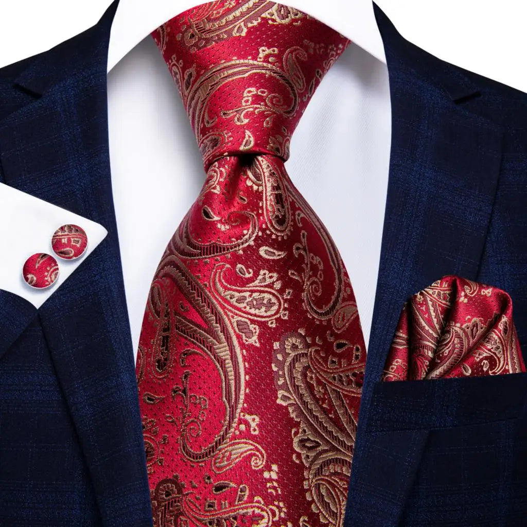 Red Burgundy Solid Silk Wedding Tie