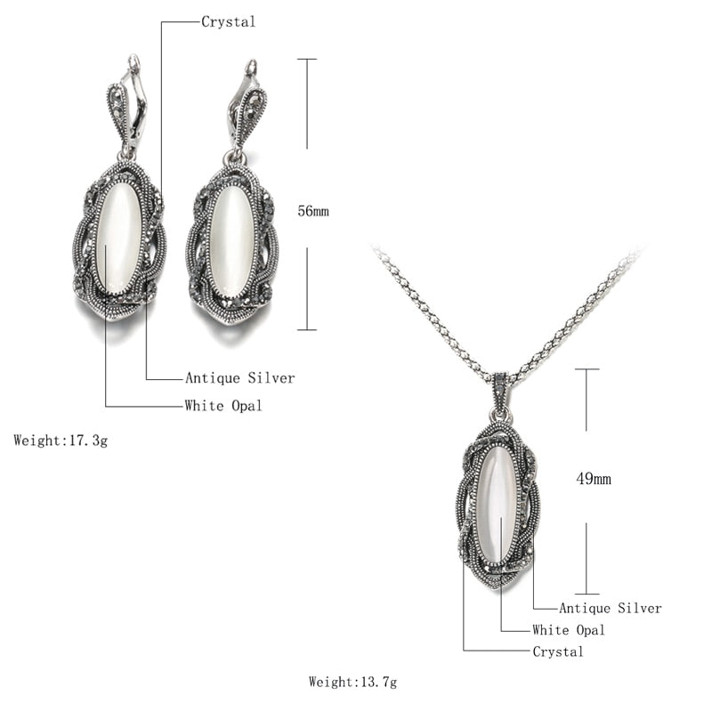Opal Stone Jewelry Set