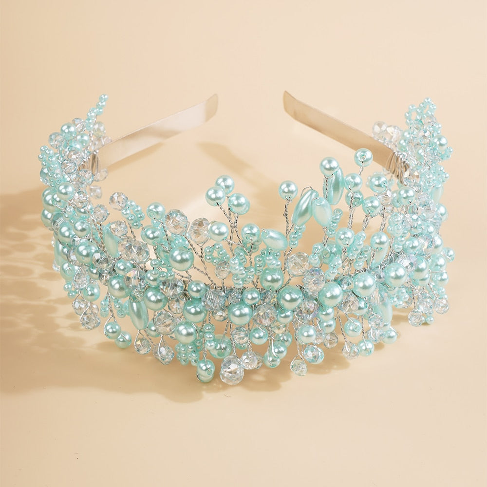 Pearl Crystal Bridal Crown
