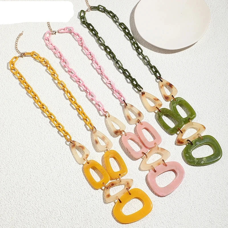 Vintage Acrylic Chain Necklaces