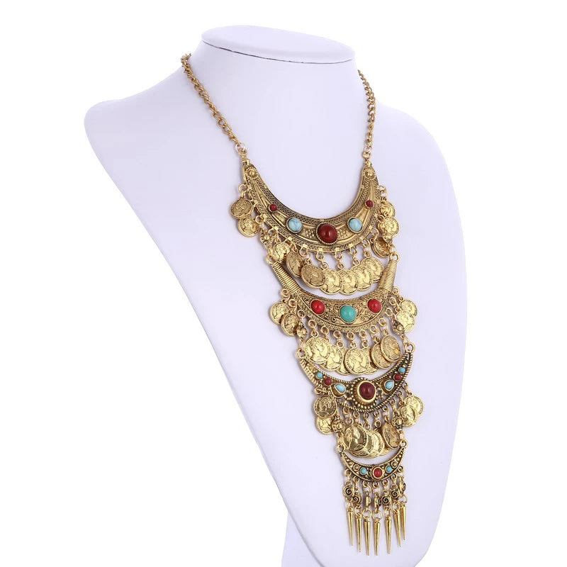 Boho Vintage Maxi Statement Necklace