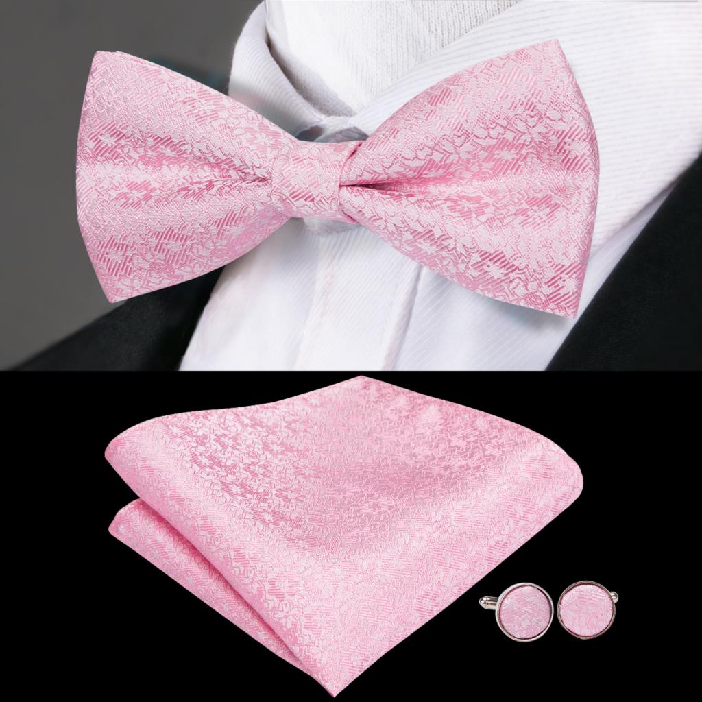Men's Bowtie Jacquard Bow Tie Set