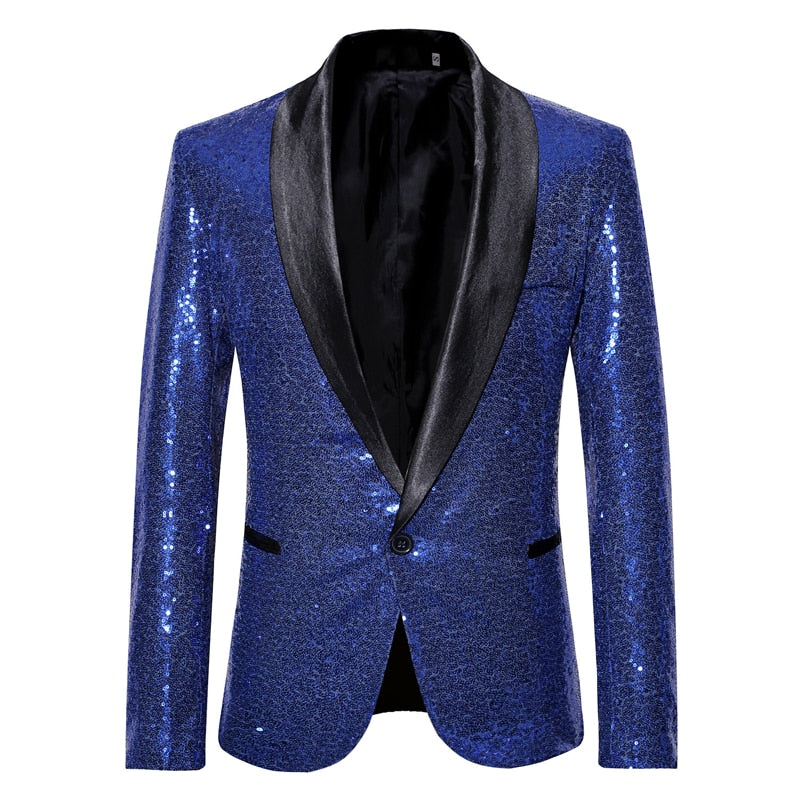 Shiny Sequin Blazer Suit