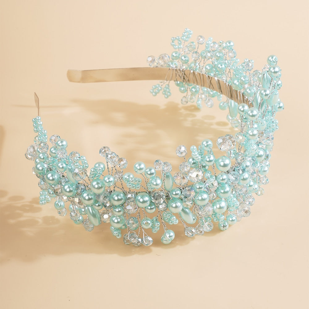 Pearl Crystal Bridal Crown