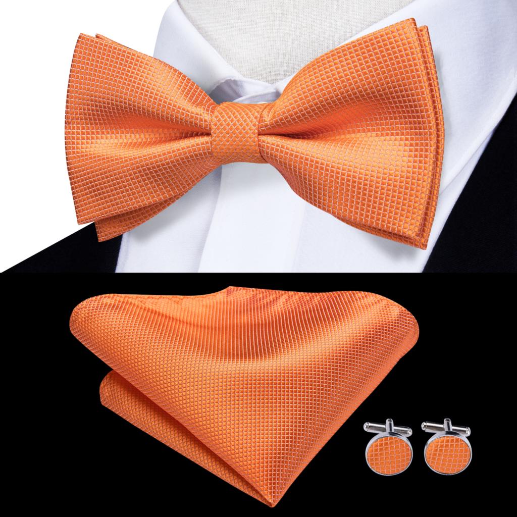 Men's Bowtie Jacquard Bow Tie Set