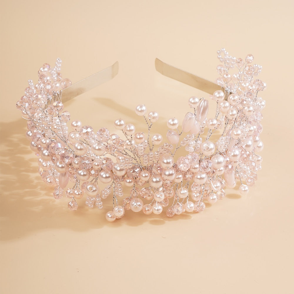 Pearl Crystal Bridal Crown