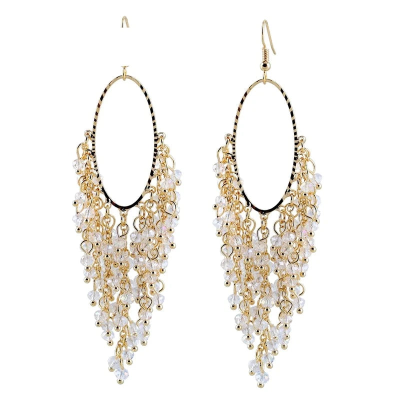 Handmade Crystal Beaded Statement Earrings