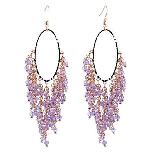 Handmade Crystal Beaded Statement Earrings