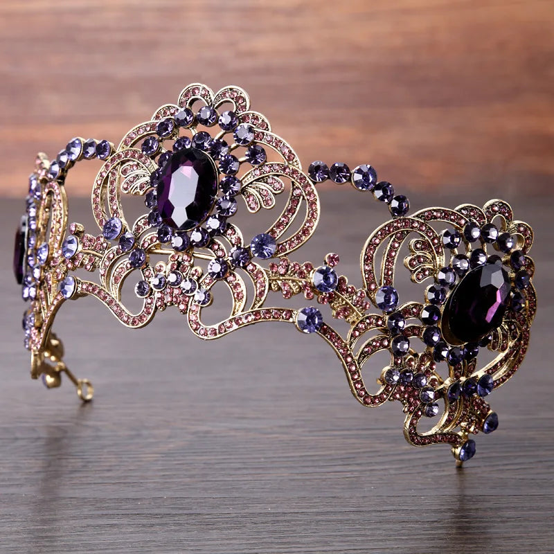 Purple Crystal Crown Tiara