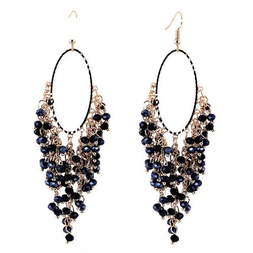 Handmade Crystal Beaded Statement Earrings