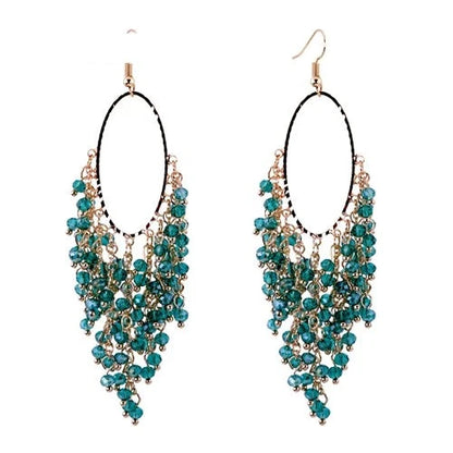 Handmade Crystal Beaded Statement Earrings