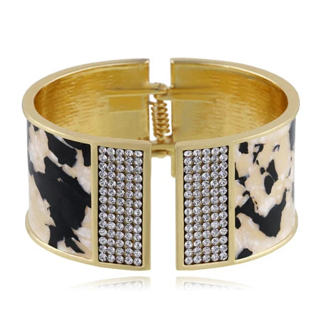 Bangle Golden Rhinestones Cuff Bracelet